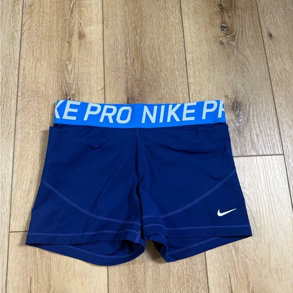 Nike Pro Blue 3” Women’s Large Training Biker Track Shorts
